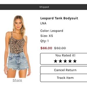 Leopard Tank Bodysuit by LNA by Revolve